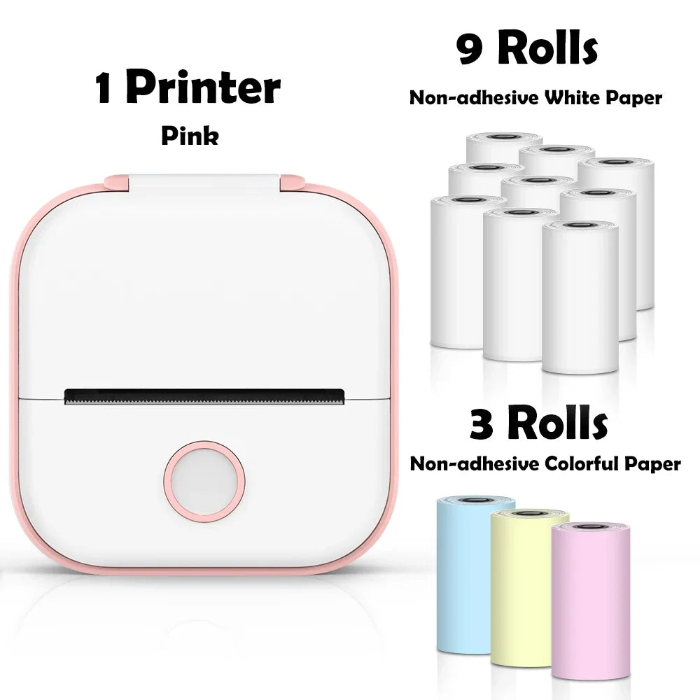 Phomemo T02 Mini Thermal Printer Wireless Mini Pocket Printer, Adhesive Sticker Printer for DIY, Journal, Student Birthday Gift