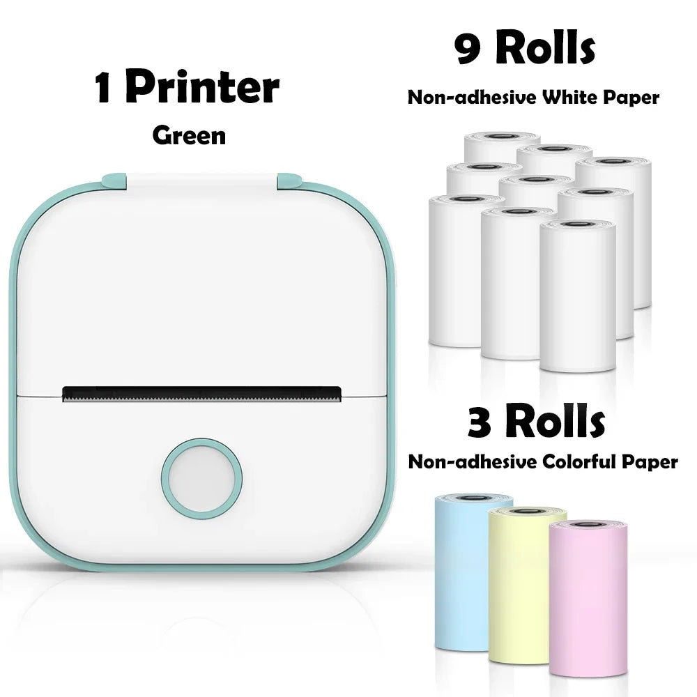 Phomemo T02 Mini Thermal Printer Wireless Mini Pocket Printer, Adhesive Sticker Printer for DIY, Journal, Student Birthday Gift