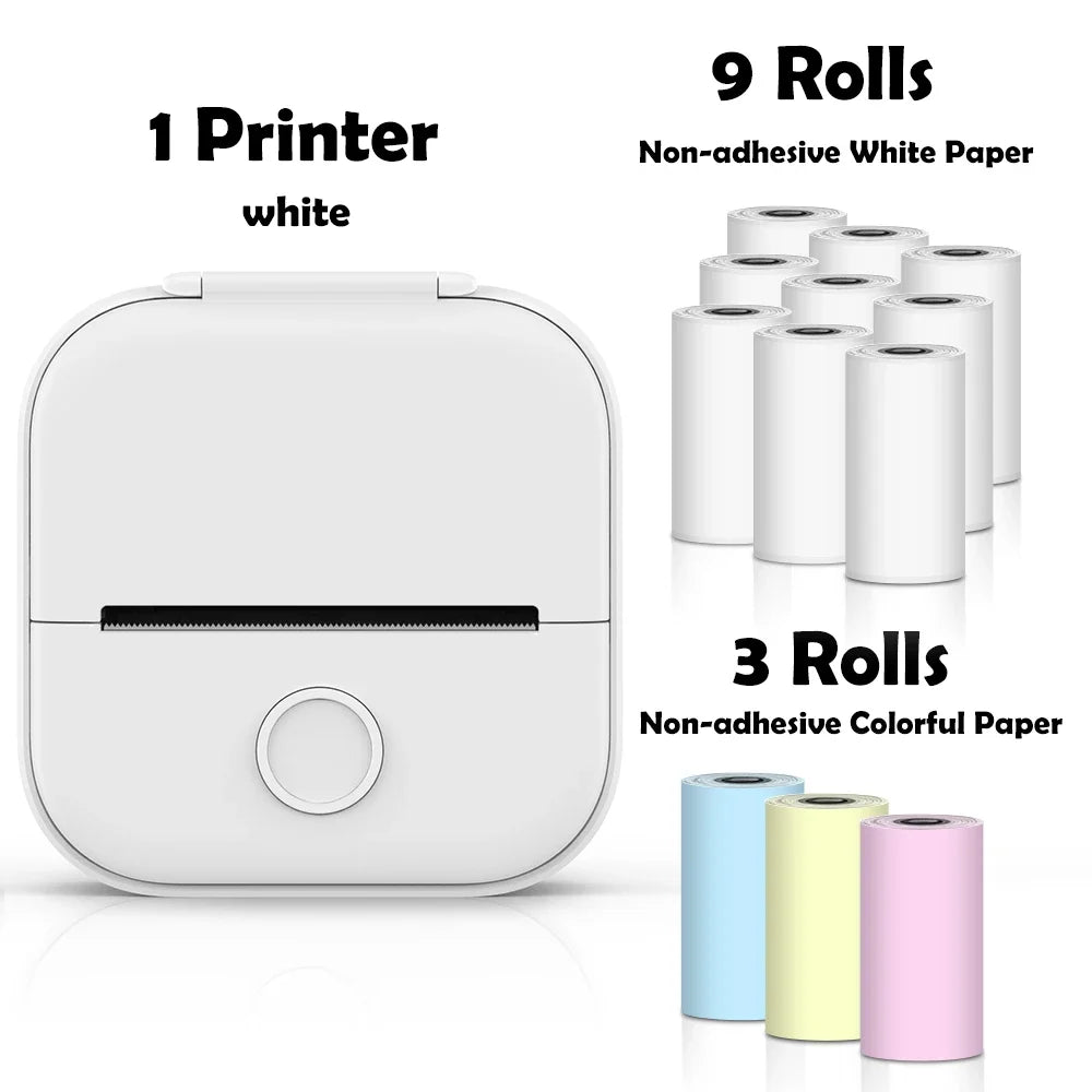 Phomemo T02 Mini Thermal Printer Wireless Mini Pocket Printer, Adhesive Sticker Printer for DIY, Journal, Student Birthday Gift